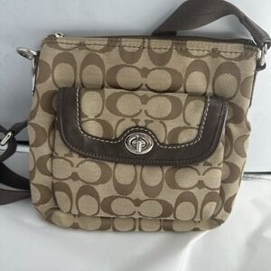COACH Signature Jacquard PARK Swingpack Crossbody Purse Bag 49148